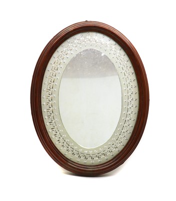 Lot 418 - A mahogany framed wall mirror