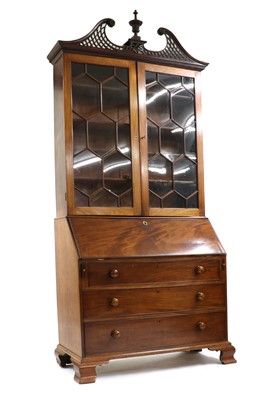 Lot 438 - A mahogany bureau bookcase