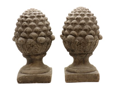 Lot 151 - A pair of earthenware finials