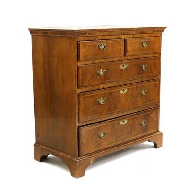 Lot 378 - A George II walnut chest of drawers