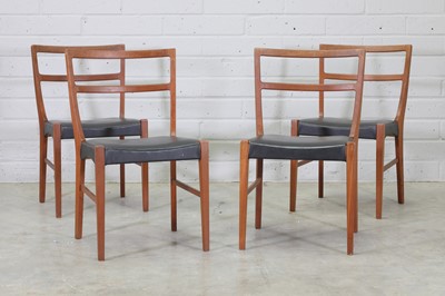 Lot 454 - A set of four Danish teak dining chairs
