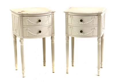 Lot 432 - A pair of white painted bedside cabinets