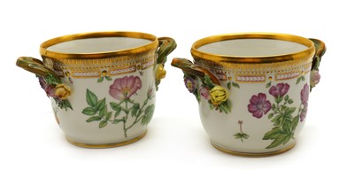 Lot 138 - A pair of Royal Copenhagen 'Flora Danica' cache pots