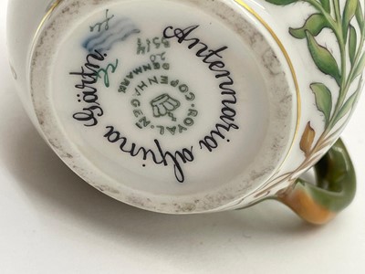 Lot 129 - A Royal Copenhagen 'Flora Danica' porcelain chocolate cup, cover and saucer