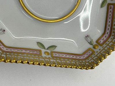 Lot 129 - A Royal Copenhagen 'Flora Danica' porcelain chocolate cup, cover and saucer