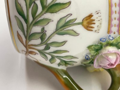 Lot 129 - A Royal Copenhagen 'Flora Danica' porcelain chocolate cup, cover and saucer