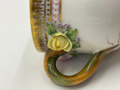 Lot 129 - A Royal Copenhagen 'Flora Danica' porcelain chocolate cup, cover and saucer
