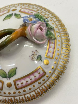 Lot 129 - A Royal Copenhagen 'Flora Danica' porcelain chocolate cup, cover and saucer