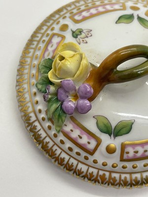 Lot 129 - A Royal Copenhagen 'Flora Danica' porcelain chocolate cup, cover and saucer