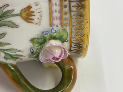 Lot 129 - A Royal Copenhagen 'Flora Danica' porcelain chocolate cup, cover and saucer