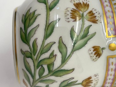 Lot 129 - A Royal Copenhagen 'Flora Danica' porcelain chocolate cup, cover and saucer