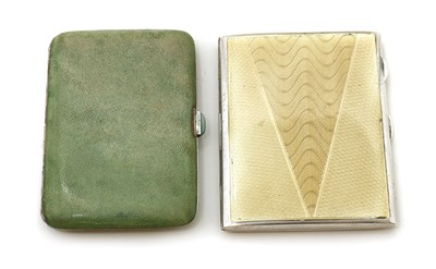 Lot 17 - An Art Deco French silver and shagreen cigarette case