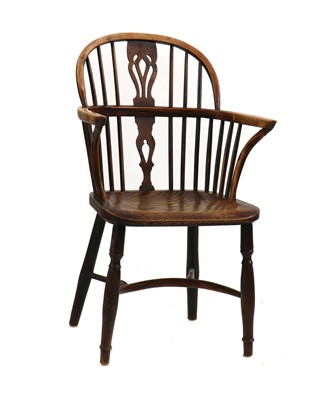 Lot 458 - A yew and elm Windsor chair