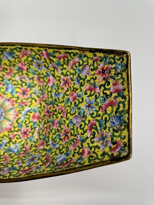 Lot 84 - A Chinese painted enamel tea bowl and tray