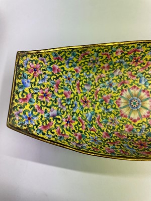 Lot 84 - A Chinese painted enamel tea bowl and tray