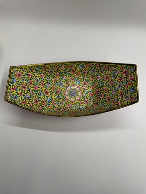 Lot 84 - A Chinese painted enamel tea bowl and tray