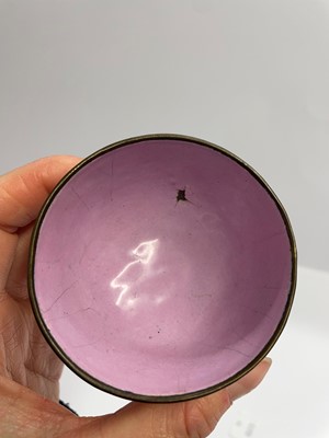 Lot 84 - A Chinese painted enamel tea bowl and tray