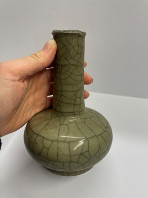 Lot 79 - A Chinese celadon glazed bottle vase