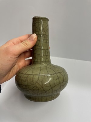 Lot 79 - A Chinese celadon glazed bottle vase