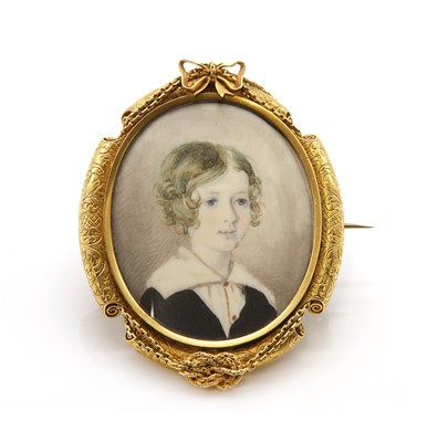 Lot 15 - A Victorian painted portrait miniature