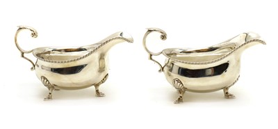 Lot 14 - A pair of silver sauceboats