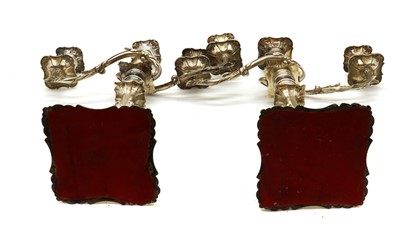 Lot 6 - A pair of Elkington silver plated candelabra