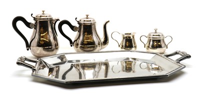 Lot 47 - A silver plated Christofle tea service