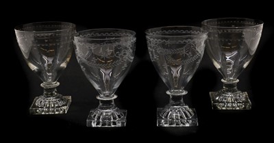 Lot 146 - A group of four glass rummers