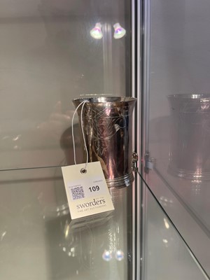 Lot 109 - A William III East Anglian provincial silver engraved beaker