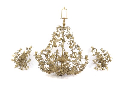 Lot 526 - A large gilt metal chandelier