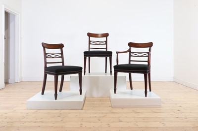 Lot 300 - A set of twelve George III mahogany dining chairs