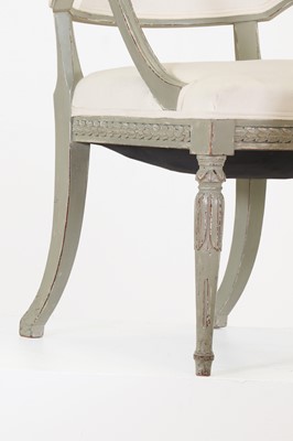 Lot 277 - A pair of Gustavian painted side chairs