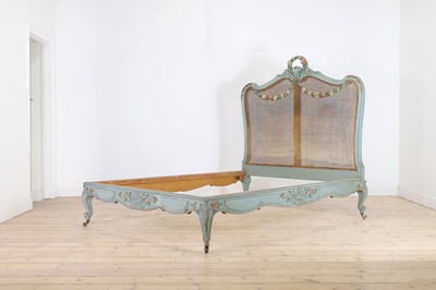 Lot 309 - A Louis XVI-style painted beech double bed