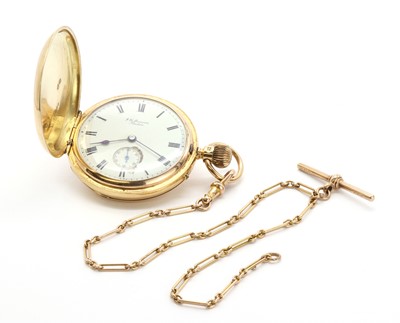 Lot 505 - An 18ct gold side wide Hunter pocket watch, by J W Benson