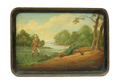Lot 220 - A Regency painted lacquer tray