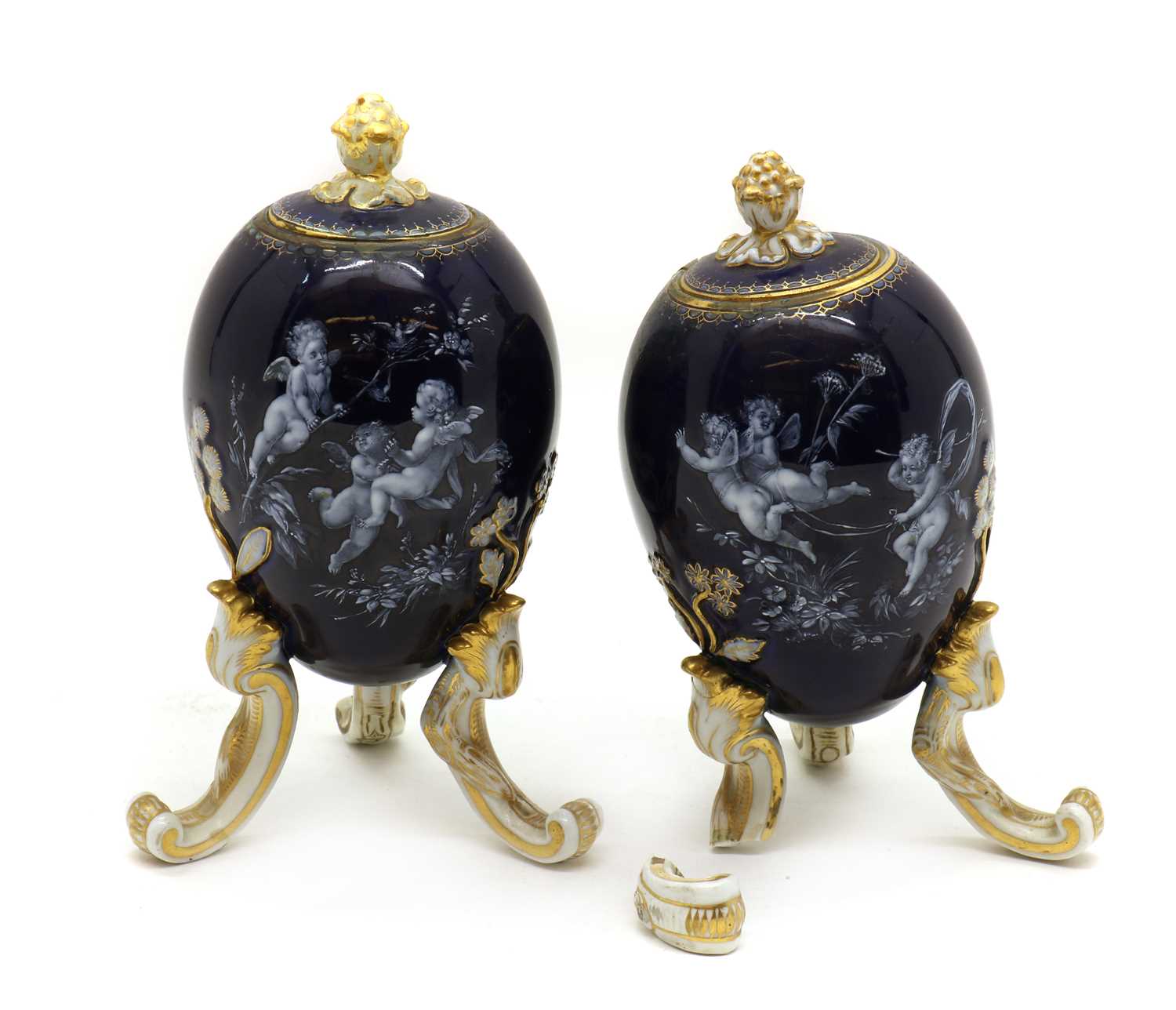 Lot 119 - A pair of Limoges enamel vases