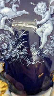 Lot 119 - A pair of Limoges enamel vases