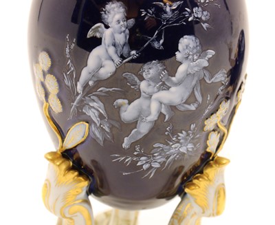 Lot 119 - A pair of Limoges enamel vases
