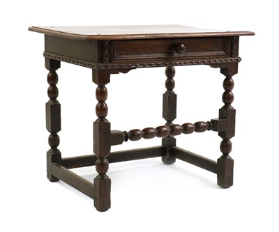 Lot 341 - A James II style oak side table