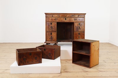 Lot 353 - A Queen Anne walnut kneehole desk