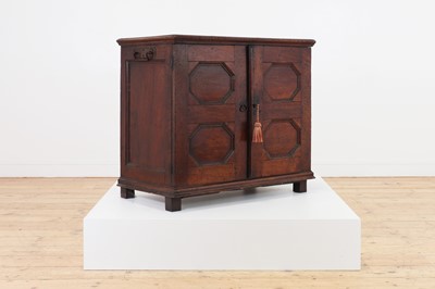 Lot 355 - A Charles II oak joined enclosed chest of drawers