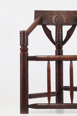 Lot 452 - A medieval-style oak turner's chair