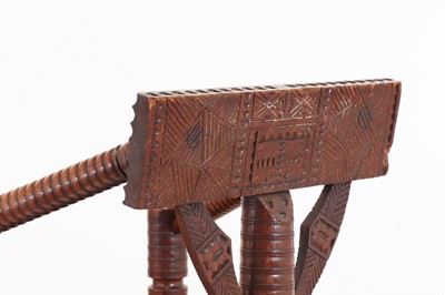 Lot 452 - A medieval-style oak turner's chair