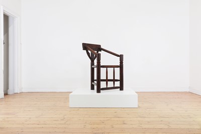 Lot 452 - A medieval-style oak turner's chair