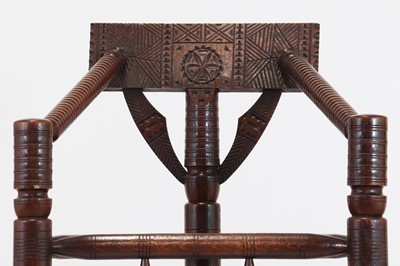 Lot 452 - A medieval-style oak turner's chair