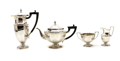 Lot 48 - A four piece silver tea service