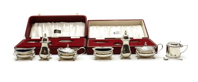 Lot 60 - Two cased silver cruet sets