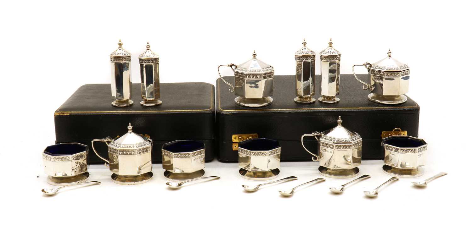 Lot 57 - A cased Mappin & Webb cruet set