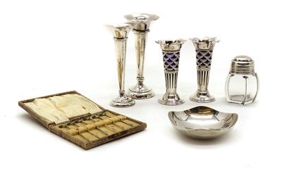 Lot 9 - A pair of trumpet vases