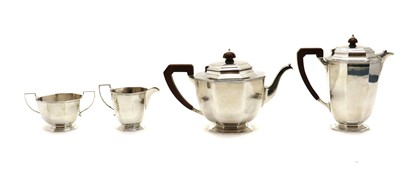 Lot 61 - A silver four piece tea service